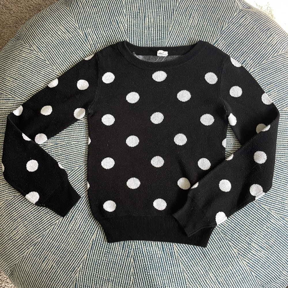 Melrose and Market black and white polka dot sweater